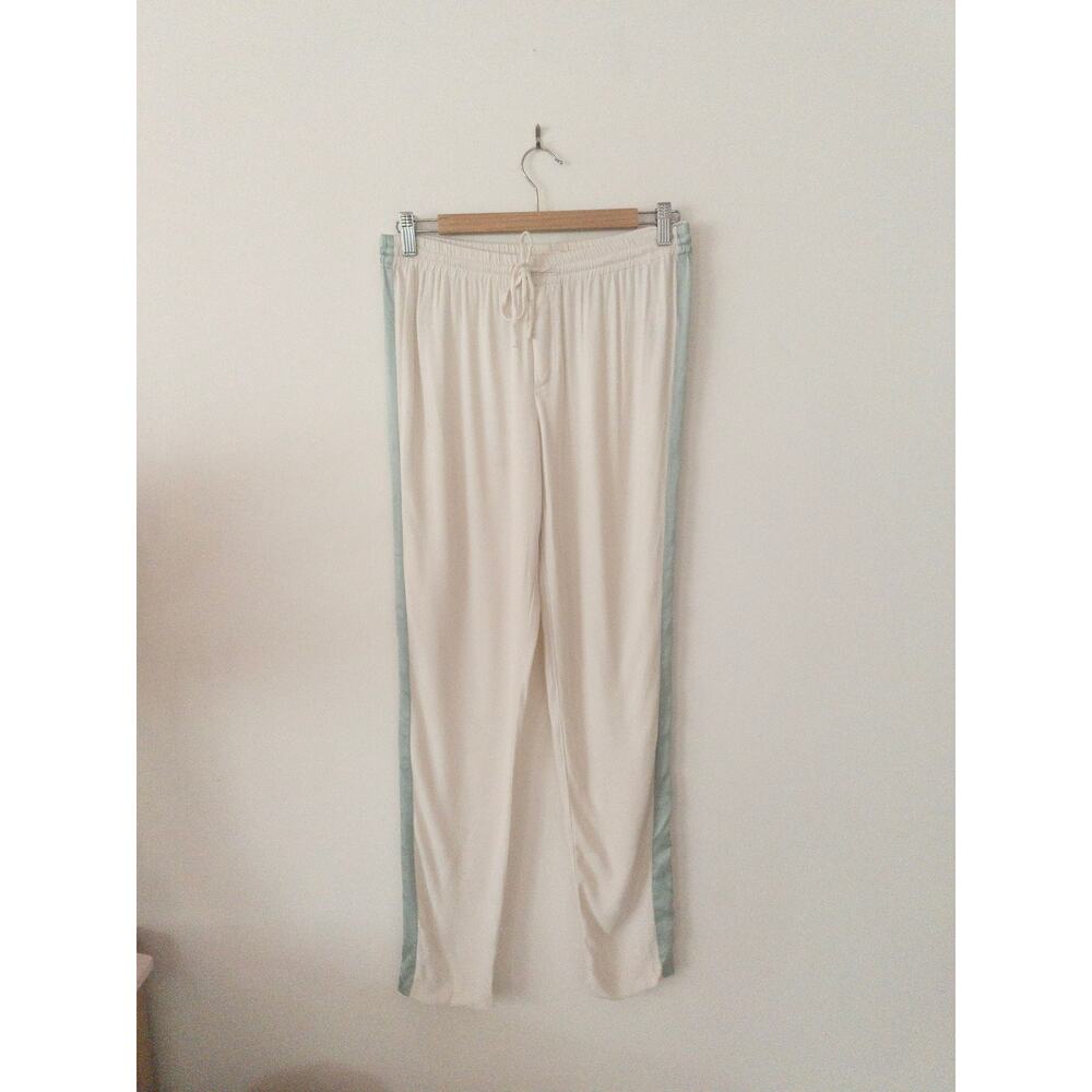 Rebecca Taylor Side Stripe Track Pants Silk Blue Stripe Size 4